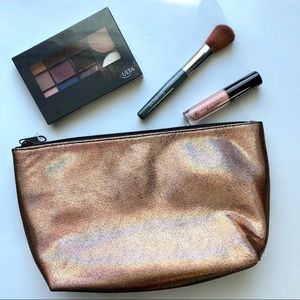 NWT Ulta Gold Shimmer Cosmetic Bag / Clutch
